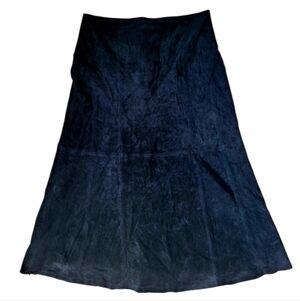 LG Real Suede Skirt Liz Claiborne Black Midi Skirt Genuine Mid Rise Classic